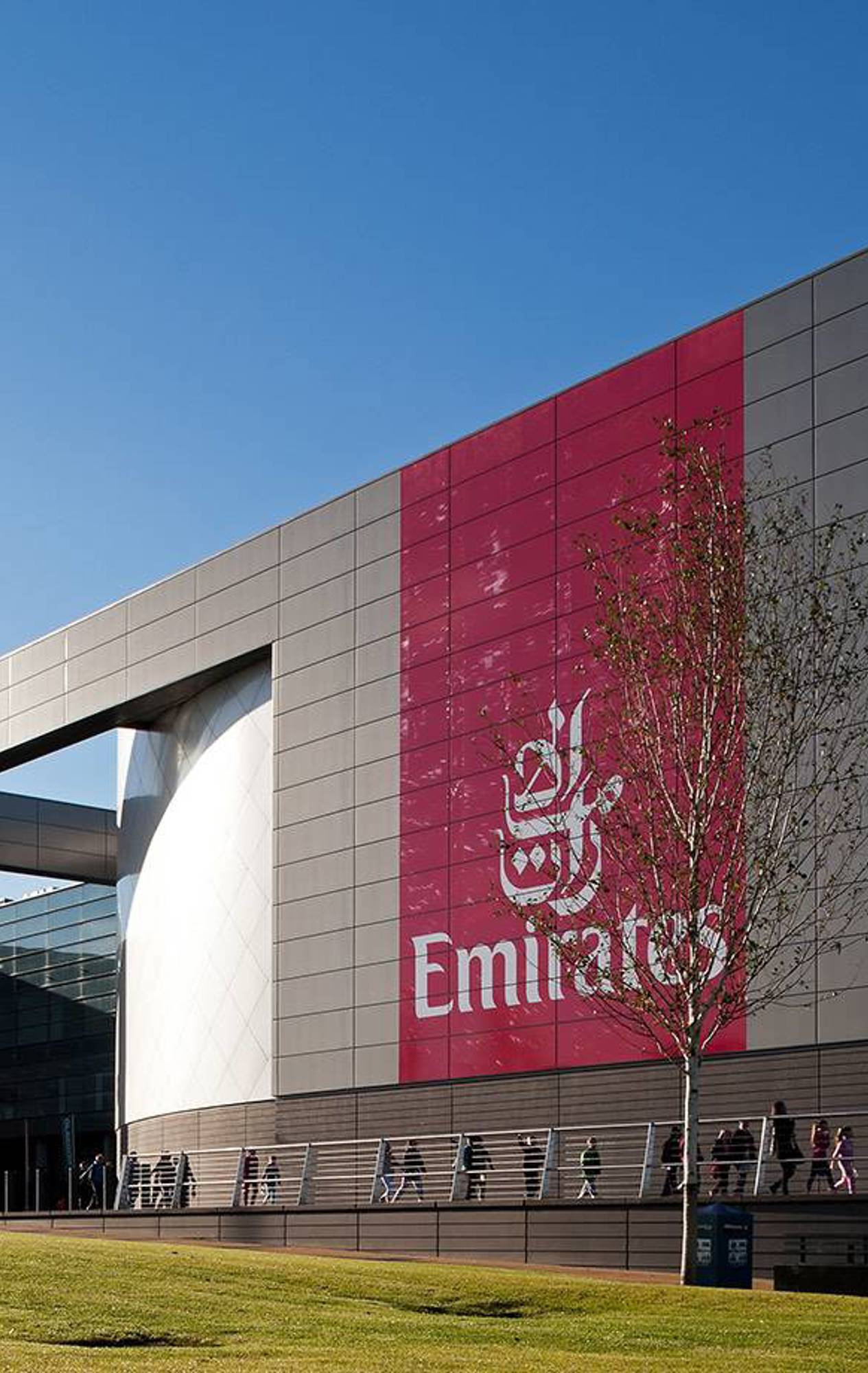 Cyclists competing in an event at the velodrome inside the Emirates Arena