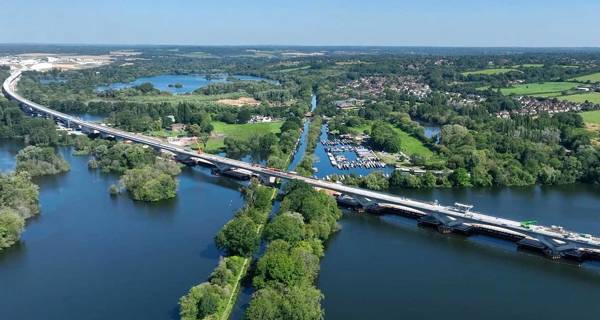 Aerial of Colne Valley Viaduct taken by drone