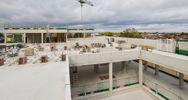 Construction progress at Tolworth Hospital