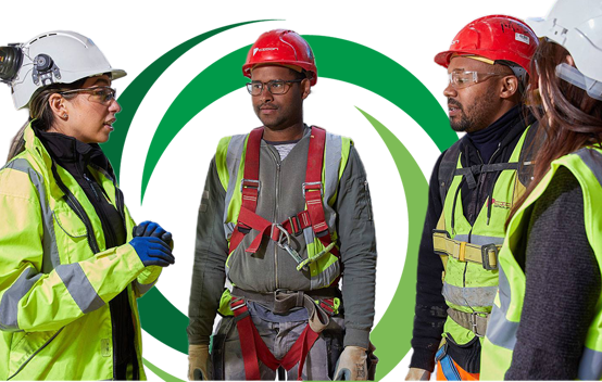 Constructions workers talking