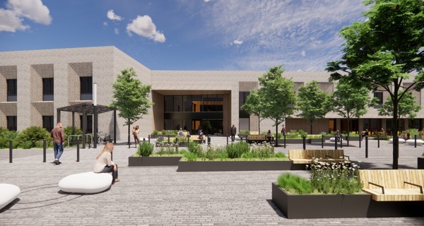  CGI of the hospital entrance with improved access routes