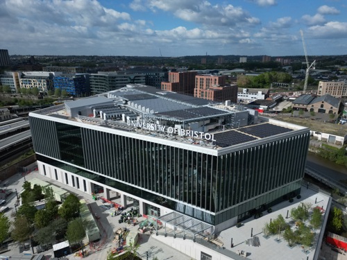 Drone view over Temple Quarter Enterprise Campus at completion