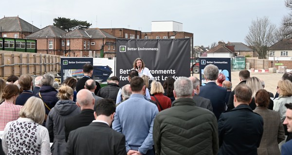 Trust leader delivering speech at the ceremony